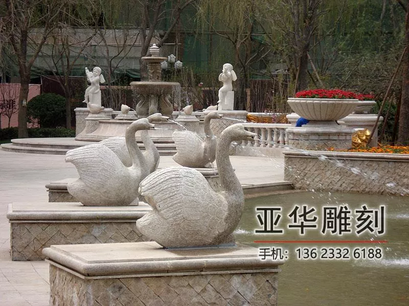园林雕塑-石雕动物鹅-1108